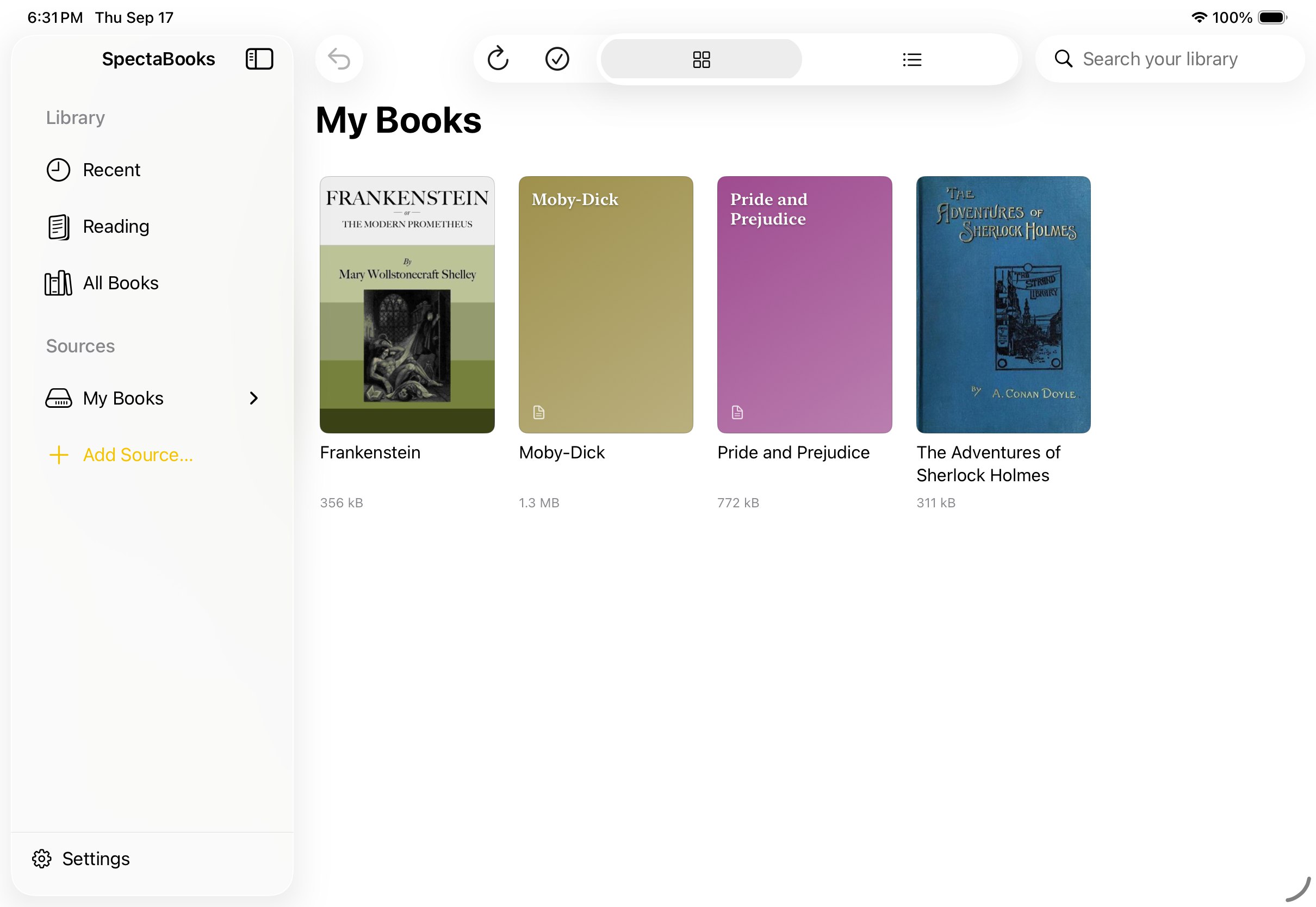 A library of mixed formats